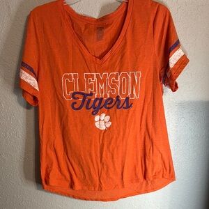Clemson Tigers Women's Orange V-Neck Top